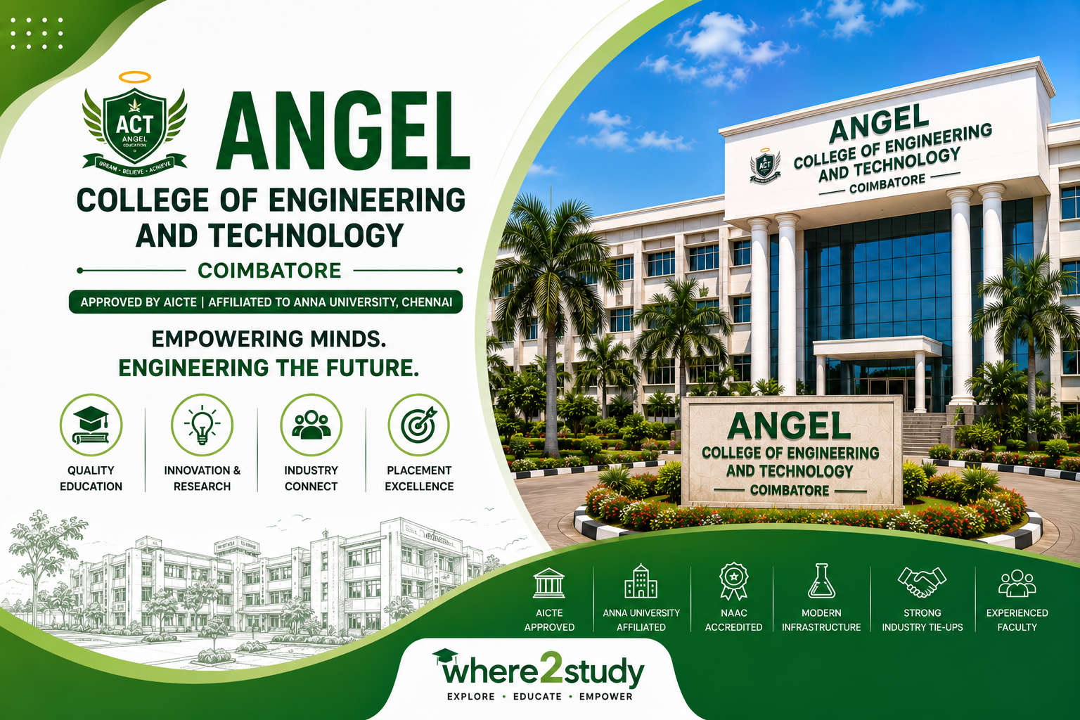 Angel College of Engineering 2026 Coimbatore Guide: Angel College of Engineering and Technology Anna University Tirunelveli Road, Coimbatore: Tech Value Leader